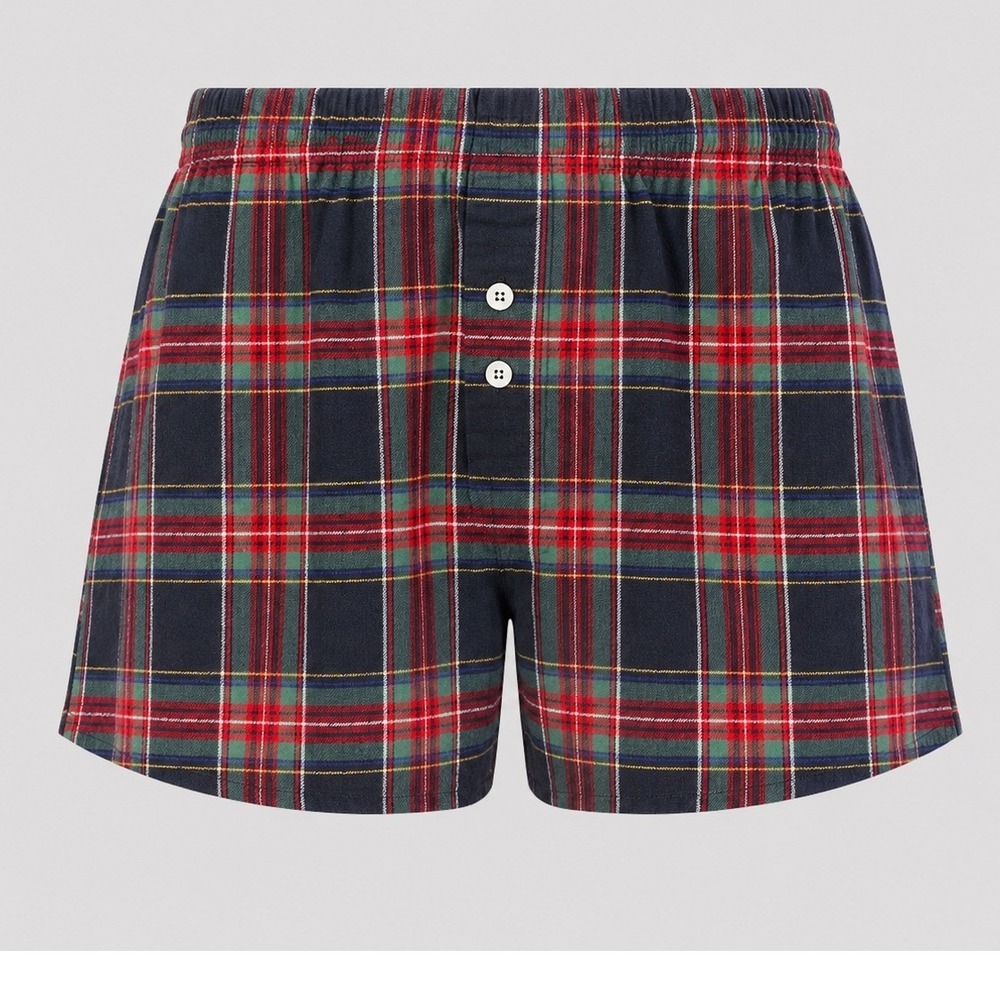 Vintage Cherokee‎ Plaid Flannel Lounge Sleep Shorts Women M Christmas Y2K
